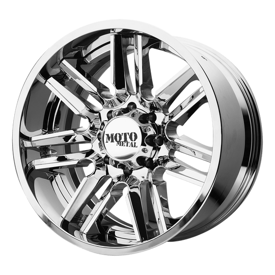 MO202-22105018NCB - Moto Metal MO202 22X10 5X127 -18 mm Chrome Center Gloss Black Milled Lip - Moto Metal Wheels Canada