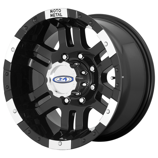 MO9517955312 - Moto Metal MO951 17X9 5X139.7 -12 mm Gloss Black Machined - Moto Metal Wheels Canada