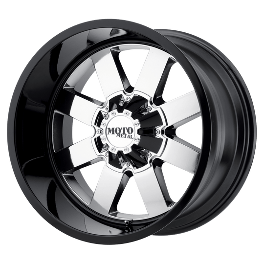 MO96229080900 - Moto Metal MO962 20X9 8X165.1  0mm Pvd Center Gloss Black Lip - Moto Metal Wheels Canada