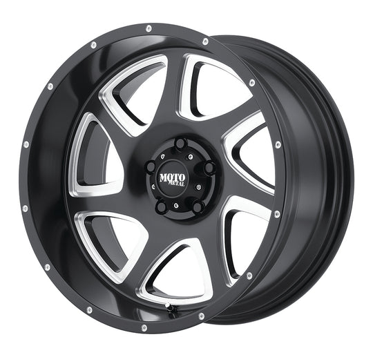 MO97621250944N - Moto Metal MO976 20X12 5X127 -44 mm Satin Black Milled - Moto Metal Wheels Canada