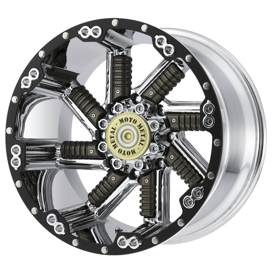 MO97921087224N - Moto Metal MO979 Buckshot 20X10 8X170 -24 mm Chrome With Gun Metal Inserts - Moto Metal Wheels Canada