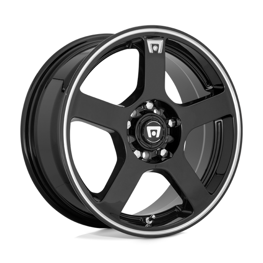 MR11677008340 - Motegi MR116 FS5 17X7 4X100 / 4X108 40mm Gloss Black Machined Flange - Motegi Wheels Canada