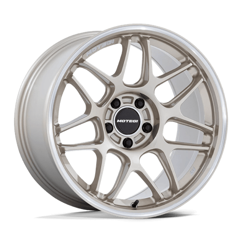MR158GD18951215 - Motegi MR158 Tsubaki 18X9.5 5X114.3 ET 15mm Motorsport Gold With Machined Lip - Motegi Wheels Canada