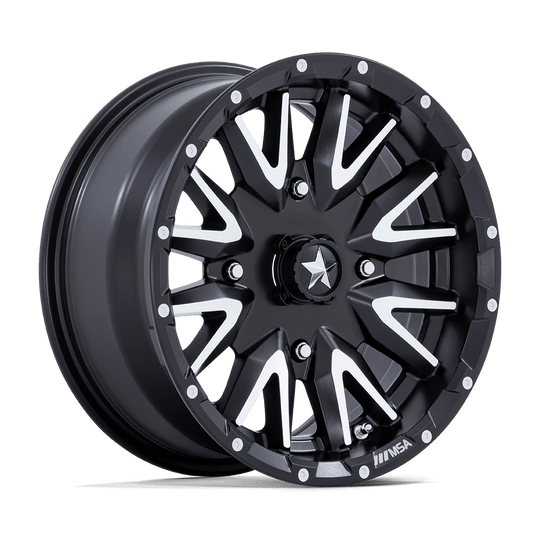 MA049MD14704410 - MSA M49 Creed 14X7 4X156  10mm Matte Black Machined - MSA Wheels Canada