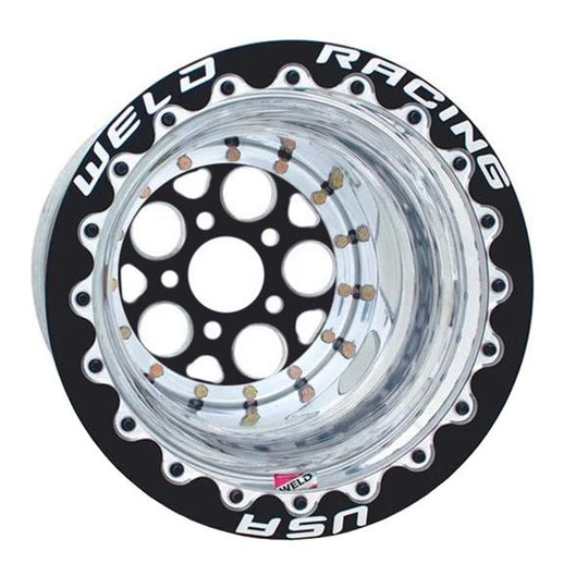 86B515280D - Weld Racing Magnum 15X15 5X120.65 ET -76mm Black Center - Polished Shell - Weld Racing Wheels Canada