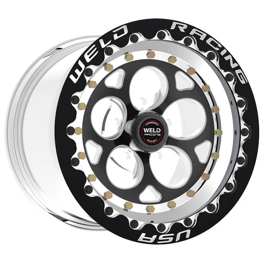 792B58276F - Weld Racing Magnum III Beadlock 15X8 5X120.65 ET -25mm Black Center - Polished Shell - Weld Racing Wheels Canada