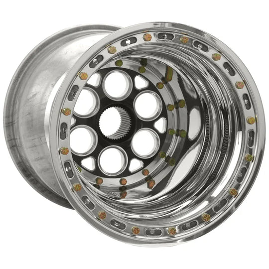 735B-51537 - Weld Racing Magnum Sprint 15X15 42-Spline ET 0mm Black Center - Polished Shell - Weld Racing Wheels Canada