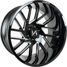 Load image into Gallery viewer, K15124208345 - Arkon Mandela 24X12 6X139.7 -51mm Gloss Black with Milled Edges - Arkon Wheels Canada