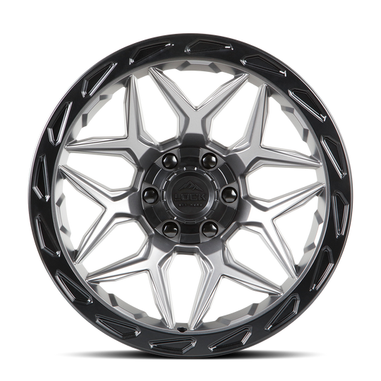 MATRIX-221088MGMBR - Lock Matrix 22X10 8X180 -18mm Matte Grey With Matte Black Ring - Lock Wheels Canada