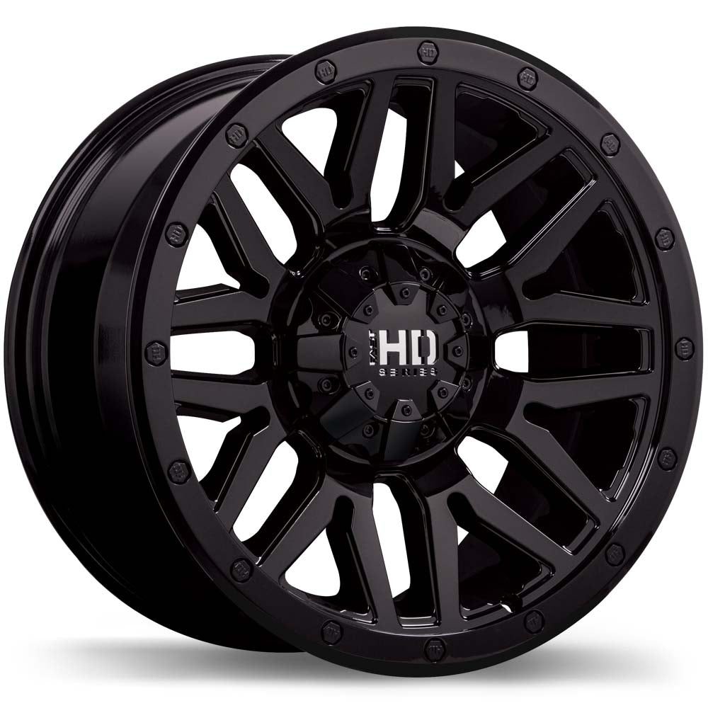 F240-1890-98BN+15C250 - Fast HD Menace 18X9.0 8X180 15mm Gloss Black - Fast HD Wheels Canada