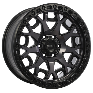 RUF781801-Ruffino Hard Midnight 18X9 5x127 +20 Satin Black -Machined Face- Smoked Clear-Ruffino Hard Wheels Canada