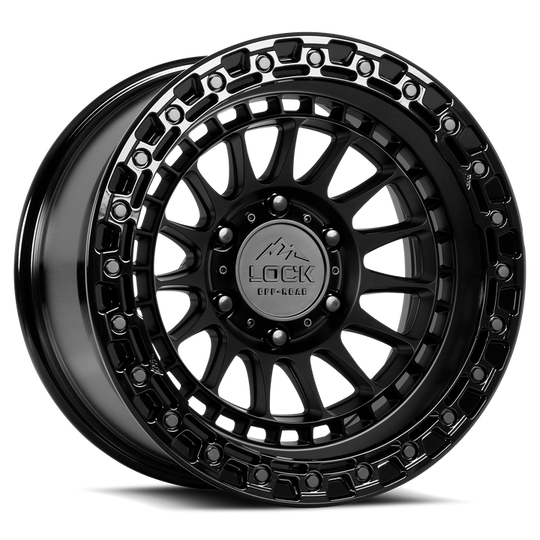 MOJAVE-7987GB - Lock Offroad Mojave 17X9 8X170 ET 1mm Matte Black With Gloss Black Ring - Lock Offroad Wheels Canada