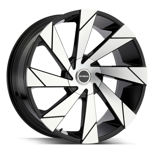 S62000018GBM - Strada S62 Moto 20X8.5 BLANK 18mm Gloss Black Machined - Strada Wheels Canada