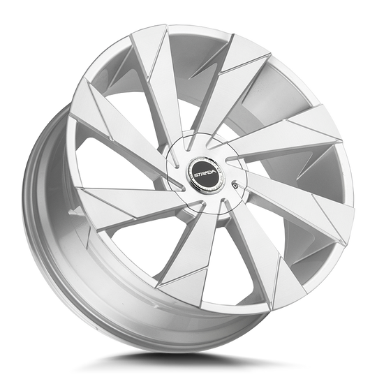 S62000018BFS - Strada S62 Moto 20X8.5 BLANK 18mm Brushed Face Silver - Strada Wheels Canada