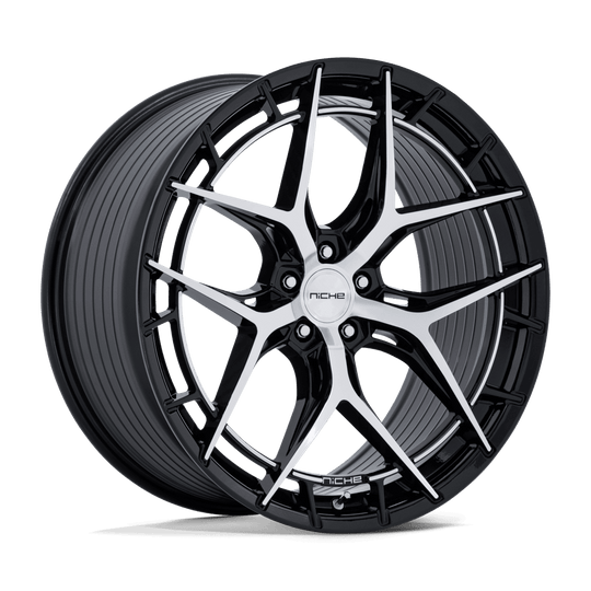 NC286BD20951515 - Niche NC286 Riviera 20X9.5 5X115 ET 15mm Gloss Black With Machined Face - Niche Wheels Canada