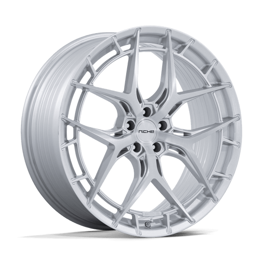 NC286SR20904927 - Niche NC286 Riviera 20X9 5X120 ET 27mm Gloss Silver With Brushed Face - Niche Wheels Canada