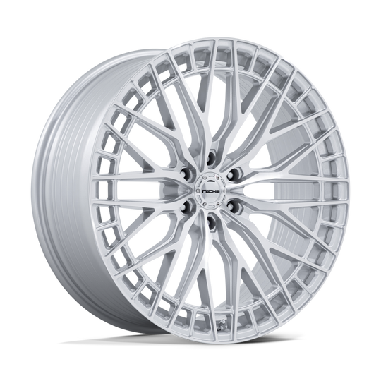 NC288SD24106330 - Niche NC288 Genoa 24X10 6X135 ET 30mm Gloss Silver With Machined Face - Niche Wheels Canada