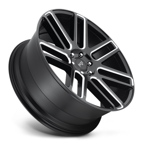 M096229589+30 - Niche M096 Elan 22X9.5 6X135  30mm Matte Black Milled - Niche Wheels Canada