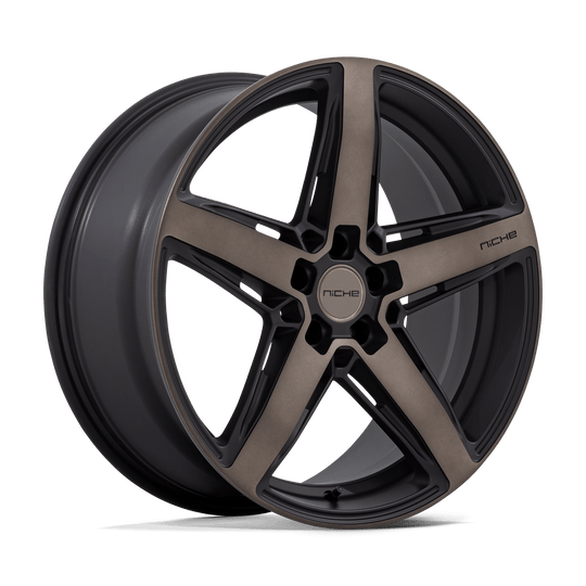 M271209566+25 - Niche M271 Teramo 20X9.5 5X114.3  25mm Matte Black With Double Dark Tint Face - Niche Wheels Canada