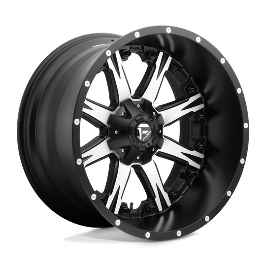 D54122209847 - Fuel Off-Road D541 Nutz 22X12 6X139.7 / 6X135 -44mm Matte Black Machined - Fuel Off-Road Wheels Canada