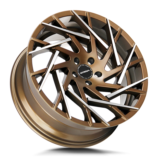 S64051435BZMT - Strada S64 Nido 20X8.5 5x114.3 35mm Bronze Machined Tips - Strada Wheels Canada