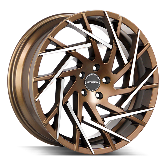 S64251435BZMT - Strada S64 Nido 22X9 5x114.3 35mm Bronze Machined Tips - Strada Wheels Canada