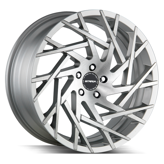 S64463924BFS - Strada S64 Nido 24X9.5 6x139.7 24mm Brushed Face Silver - Strada Wheels Canada