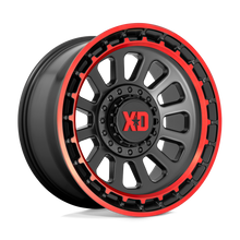 Charger l'image dans la galerie, XD85679035912N - XD XD856 Omega 17X9 5X127 / 5X139.7 -12mm Satin Black Machined Lip With Red Tint - XD Wheels Canada
