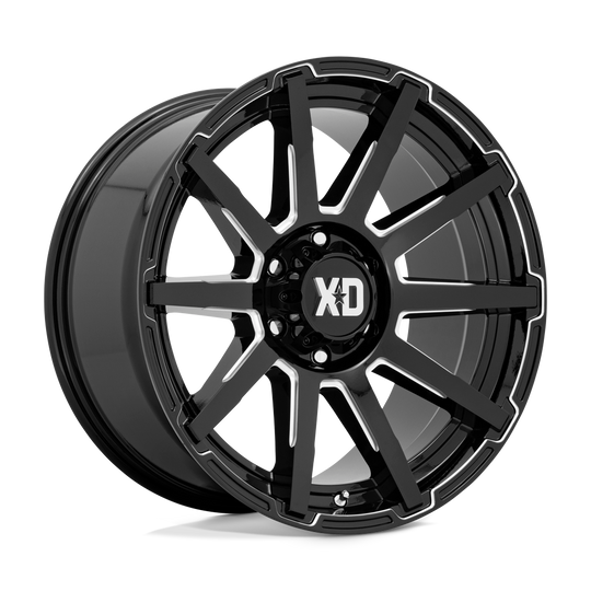 XD84721063312 - XD847 Outbreak 20X10 6X135  12mm Gloss Black Milled - XD Wheels Canada