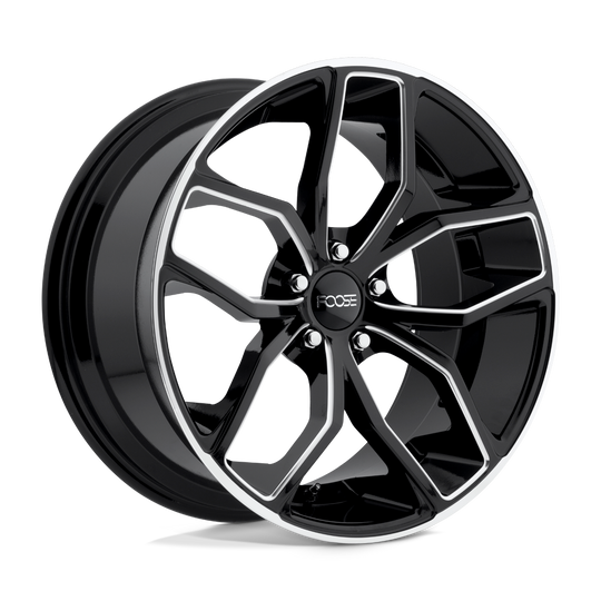 F150200021+40 - Foose F150 Outcast 20X10 5X120  40mm Gloss Black Milled - Foose Wheels Canada