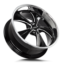 Load image into Gallery viewer, C02451515GBMLSS - Strada Street Classics C02 Old Skool 24X10 5X115 15mm Gloss Black Milled Ss Lip - Strada Street Classics Wheels Canada
