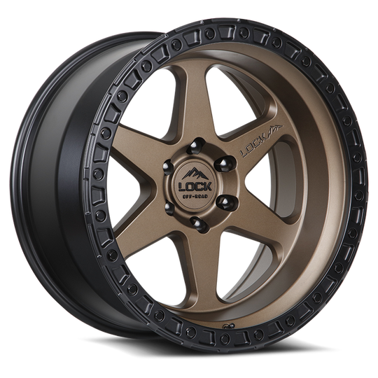 OLYMPUS-8969MRMBR1 - Lock Off-Road Olympus 18X9 6X139.7 ET 1mm Matte Desert Bronze with Matte Black Ring - Lock Off-Road Wheels Canada