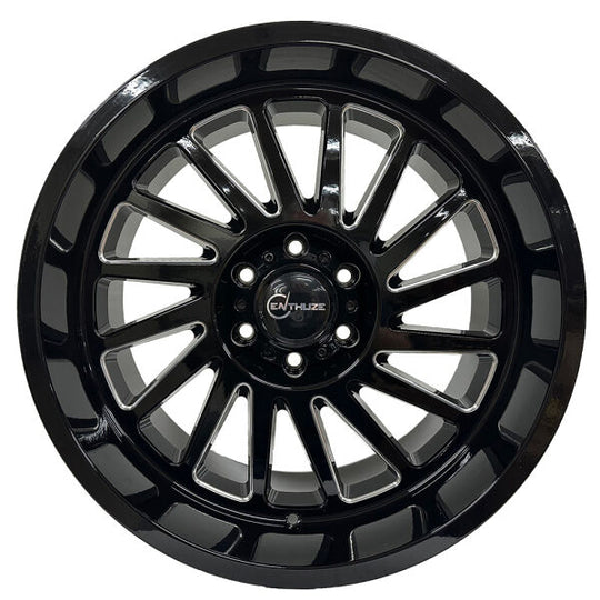 ENTP902AD-2010W-21 - Enthuze Omega 20X10 8X170 -21mm Gloss Black Milled - Enthuze Wheels Canada