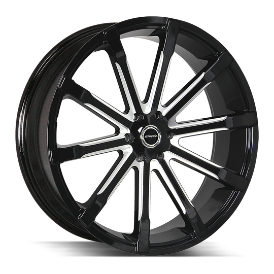 S48653926GBML - Strada S48 Osso 26X10 5x139.7 25mm Gloss Black Milled - Strada Wheels Canada