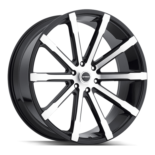 S48451515GBM - Strada S48 Osso 24X10 5x115 15mm Gloss Black Machined - Strada Wheels Canada