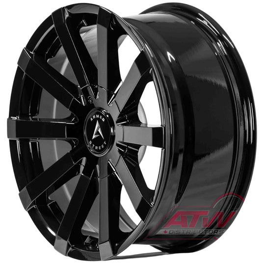 B141-2295-32-117 - Armed Street Outlaw 22X9.5 6X135 ET 25mm Gloss Black - Armed Street Wheels Canada
