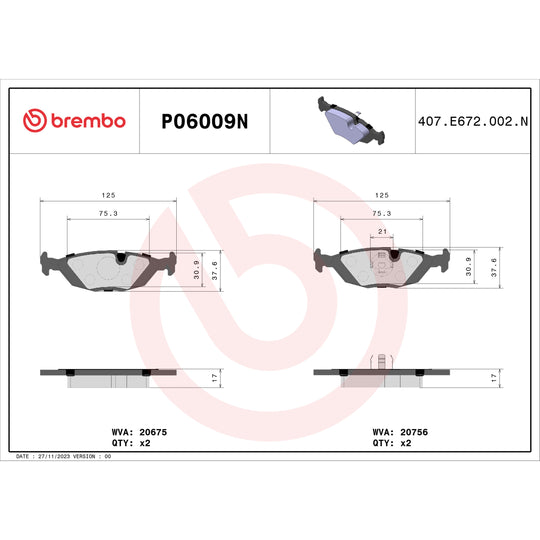 KT00995 Brembo Ceramic Brake Pad and Standard Solid  Brake Disc Kit Brembo Brake Canada