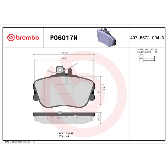 KT00773 Brembo Ceramic Brake Pad and UV Coated Solid  Brake Disc Kit Brembo Brake Canada