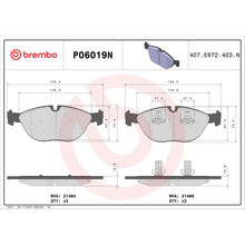 Load image into Gallery viewer, P06019N Brembo PRIME Ceramic Disc Brake Pad Set Brembo Brake Canada