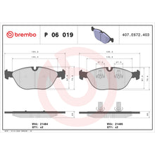Load image into Gallery viewer, P06019 Brembo Premium Low-Met OE Equivalent Pad Brembo Brake Canada