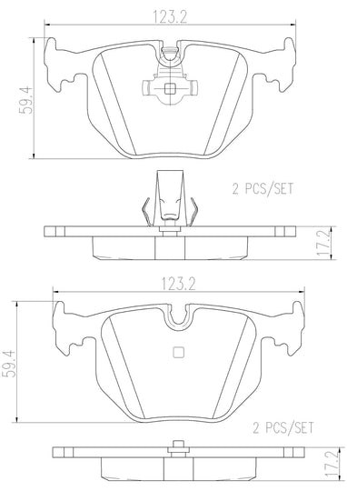 P06020N Brembo PRIME Ceramic Disc Brake Pad Set Brembo Brake Canada