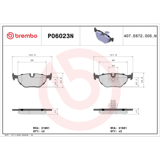 KT00B68 Brembo Ceramic Brake Pad and UV Coated Vented  Brake Disc Kit Brembo Brake Canada
