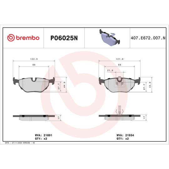 KT00B63 Brembo Ceramic Brake Pad and UV Coated Solid  Brake Disc Kit Brembo Brake Canada