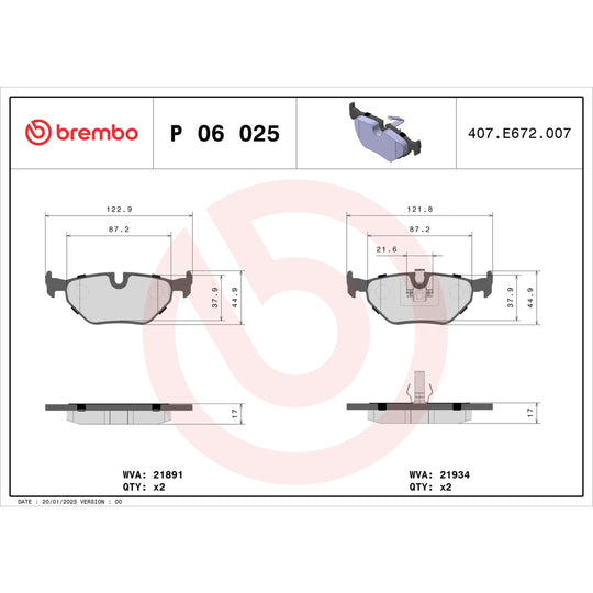 KT04462 Brembo Low-Met Brake Pad and UV Coated Solid  Brake Disc Kit Brembo Brake Canada