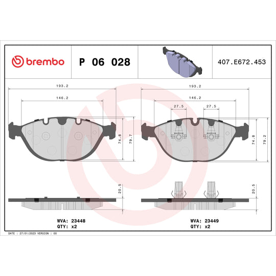 KT04383 Brembo Low-Met Brake Pad and UV Coated Vented  Brake Disc Kit Brembo Brake Canada