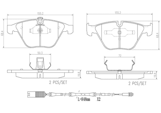P06031N Brembo PRIME Ceramic Disc Brake Pad Set Brembo Brake Canada