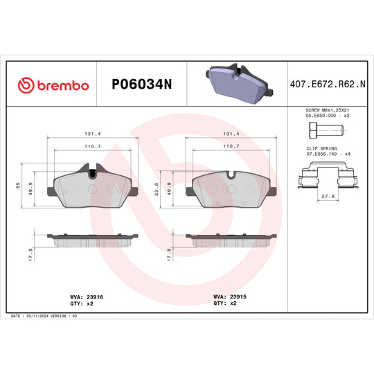 KT00957 Brembo Ceramic Brake Pad and UV Coated Vented  Brake Disc Kit Brembo Brake Canada