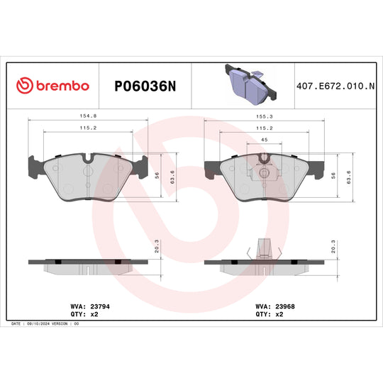 P06036N Brembo PRIME Ceramic Disc Brake Pad Set Brembo Brake Canada