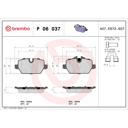 P06037 Brembo Disc Brake Pad Set Brembo Brake Canada