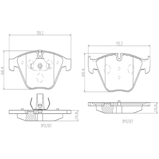 KT00A92 Brembo Ceramic Brake Pad and UV Coated Vented  Brake Disc Kit Brembo Brake Canada